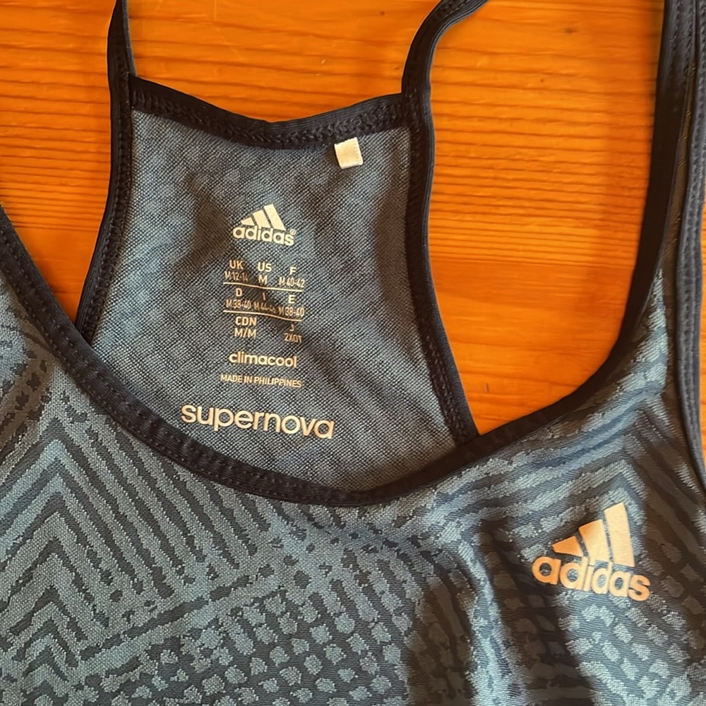 Adidas Fitted Blue Tank Top with Racerback - Picture 2 of 4